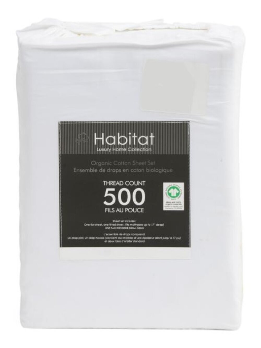 HABITAT 500tc Organic Cotton Sheet Set